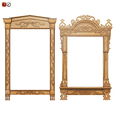 Elegant Window Platbands 3D model image 1 