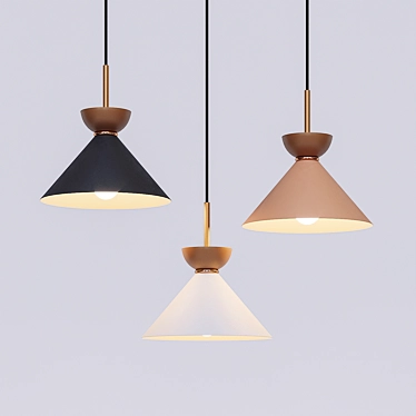 AIKE Conical Pendant Lamp Set (Three Colors) 3D model image 1 