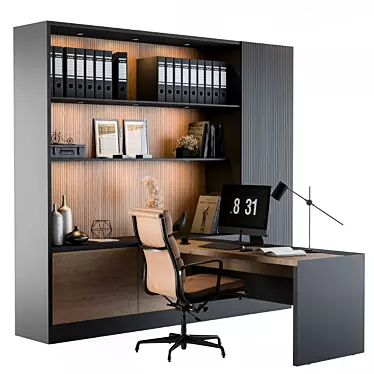 Elegant Manager's Office Furniture 3D model image 1 