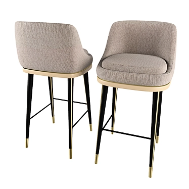 Elegant Frato Misool Bar Chair 3D model image 1 