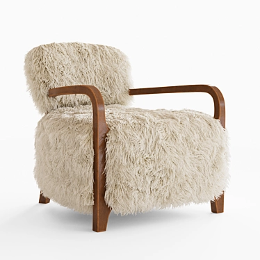 Luxurious Yeti Sheepskin Armchair 3D model image 1 