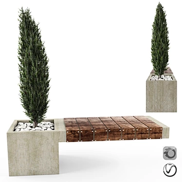 Modern Bench: Stylish and Durable 3D model image 1 