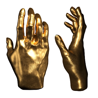Gold Hand Sculpture: Elegant Deco Object 3D model image 1 