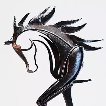 Elegant Iron Stallion Sculpture 3D model image 1 