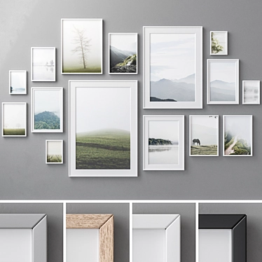 Versatile 4-Piece Photo Frames: Set 372 3D model image 1 