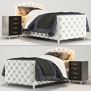 Modern RH Bed: Sleek and Stylish 3D model image 1 