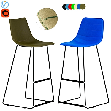 Modern Orange Bar Stool: Elegant and Comfortable 3D model image 1 