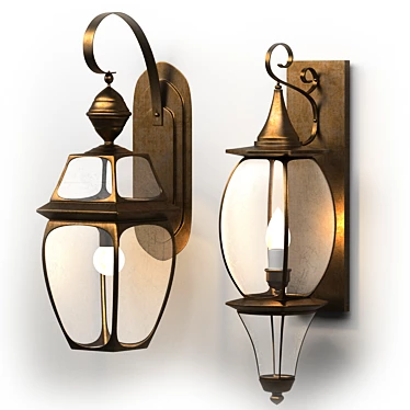 Classic Dual Wall Lights 3D model image 1 