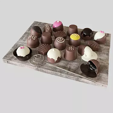 14-Piece Chocolate Bonbon Set 3D model image 1 
