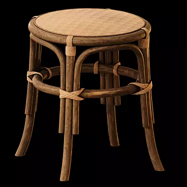 Elegant Rattan Stool 3D model image 1 