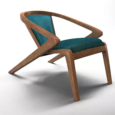 Portuguese Roots Chair in Wood & Fabric 3D model image 1 