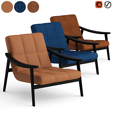 Minotti Fynn Lounge Chair- Sleek and Comfortable 3D model image 1 