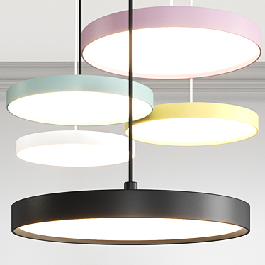 Sleek Round Pendant Lamp 3D model image 1 