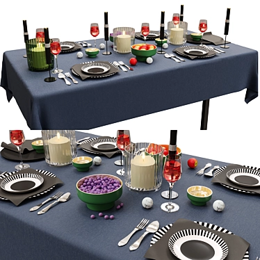 Corona Render Tableware Set 3D model image 1 