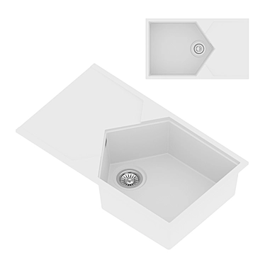 KitKraken Sea White Kitchen Sink 3D model image 1 