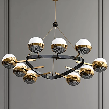 Stilnovo Triangular Brass Chandelier 3D model image 1 