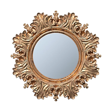 Title: Bronze Framed Round Mirror 3D model image 1 