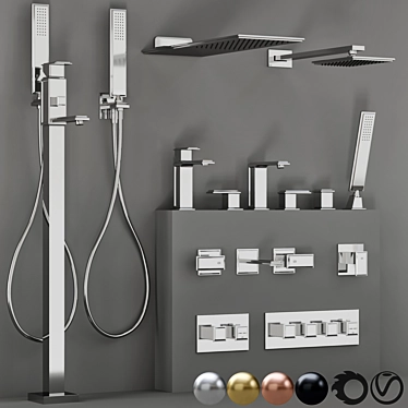 Glamorous Gessi Fascino Faucet Collection 3D model image 1 