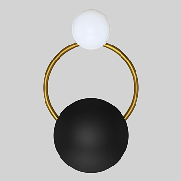 Elegant Pearl Black and Gold Wall Sconce 3D model image 1 