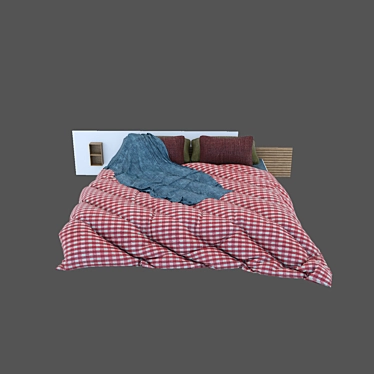 Elegant Polys Bed: Sleek and Stylish 3D model image 1 