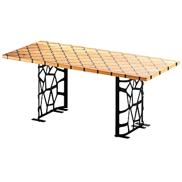 Oak Resonance Dining Table 3D model image 1 