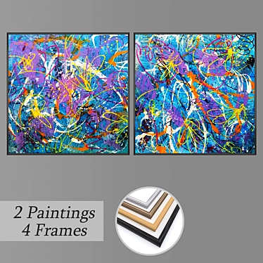 Modern Wall Art Set with Multiple Frame Options 3D model image 1 