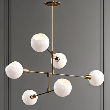 Elegant Ostrich Egg Chandelier 3D model image 1 