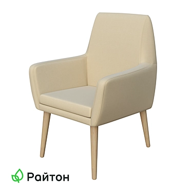Lagom Scandinavian Armchair - Elegant and Durable 3D model image 1 