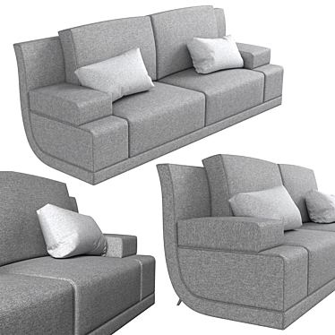 Luxury FENDI Sofa: Elegant Comfort 3D model image 1 