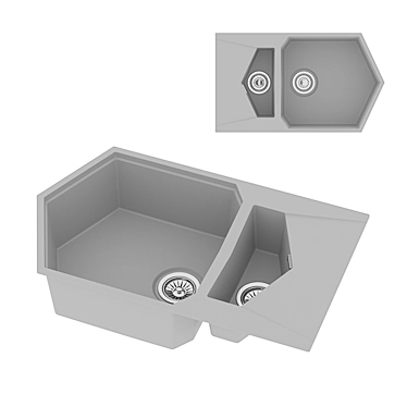 KitKraken Gray Kitchen Sink 3D model image 1 