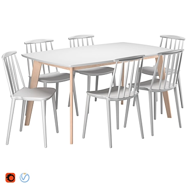 Functional Dining Table Set 3D model image 1 