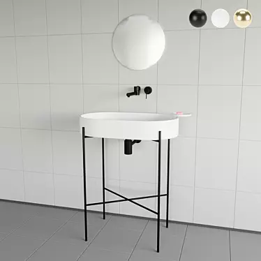 Scandinavian Minimalist Bathroom Set 3D model image 1 