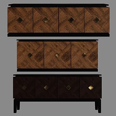 Elegant Soldera Chest with Brass Accents 3D model image 1 