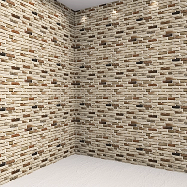 Vintage Brick Accent Wall 3D model image 1 