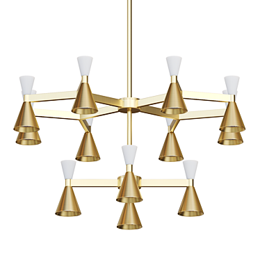 Poulina 12: Conical Pendant Chandelier 3D model image 1 