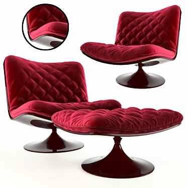 Elegant Marilyn Velvet Chair 3D model image 1 