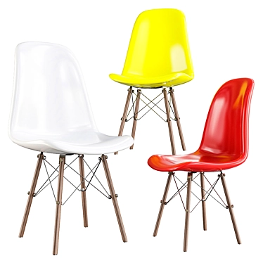 Modern Eames Replica Dining Chairs 3D model image 1 