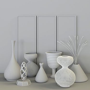 Metallic Accents Decor Set 3D model image 1 