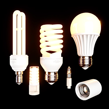 Energy-Saving Lamp Set: Efficient Illumination for Any Room 3D model image 1 