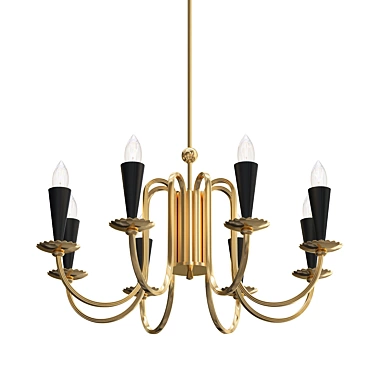 Italian Sputnik Brass Chandelier 3D model image 1 