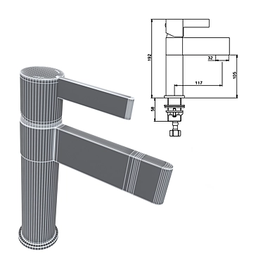 GAPPO 1081: Stylish Brass Basin Tap 3D model image 1 