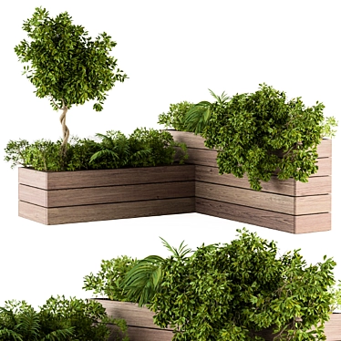 Rustic Outdoor Planters - Set of 44 3D model image 1 