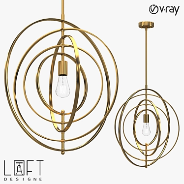 LoftDesign 1000 Pendant Lamp: Industrial Metal E27 3D model image 1 