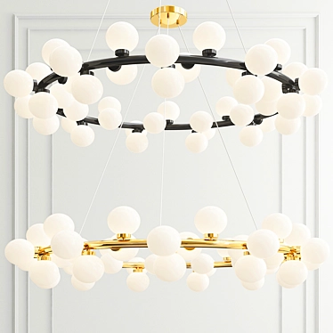 Elegant Floral Ceiling Light 3D model image 1 