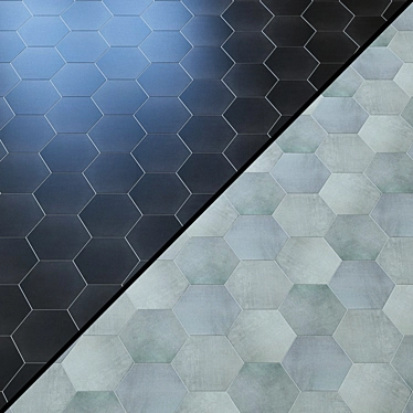 Elegant Paige Grigio Hexagon Tiles 3D model image 1 