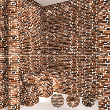 Rustic Brick Panel for Walls 3D model image 1 