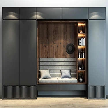 Modern Wooden Cabinet: Furniture 0190 3D model image 1 