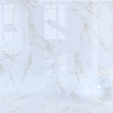 Luxury Gold Marble Wall Tiles 3D model image 1 