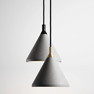 Industrial Concrete Pendant Lamp 3D model image 1 