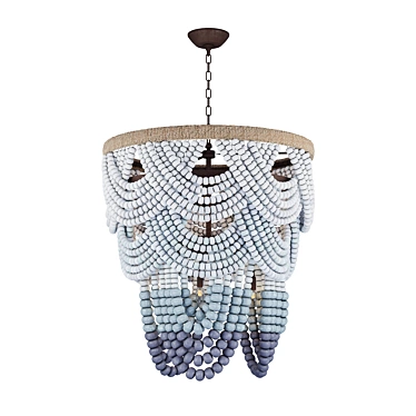 Wood Bead Ombre Chandelier 3D model image 1 